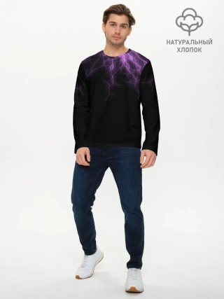 Мужской лонгслив базовый / Разряд Молнии