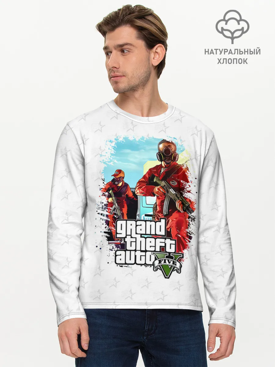 Мужской лонгслив базовый / Grand Theft Auto ограбление