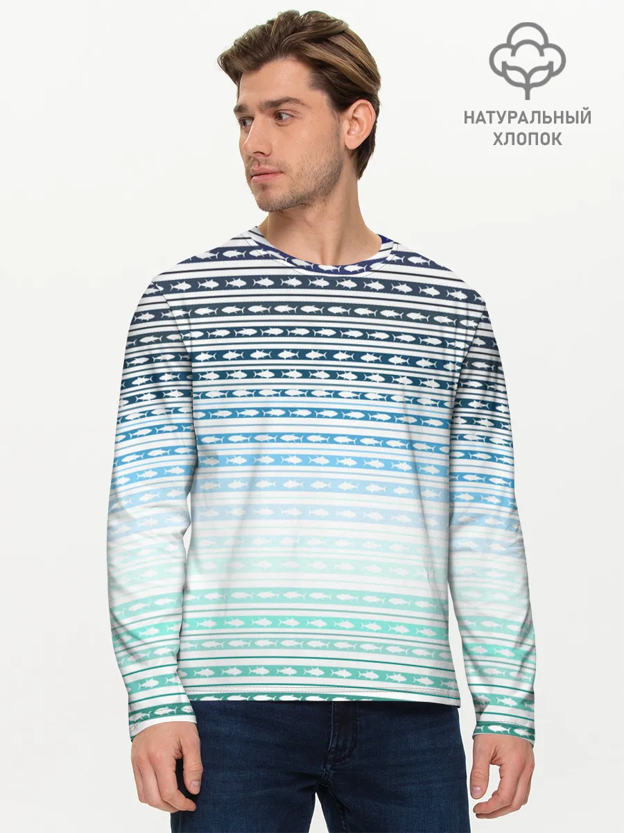 Мужской лонгслив базовый / Sunset fish