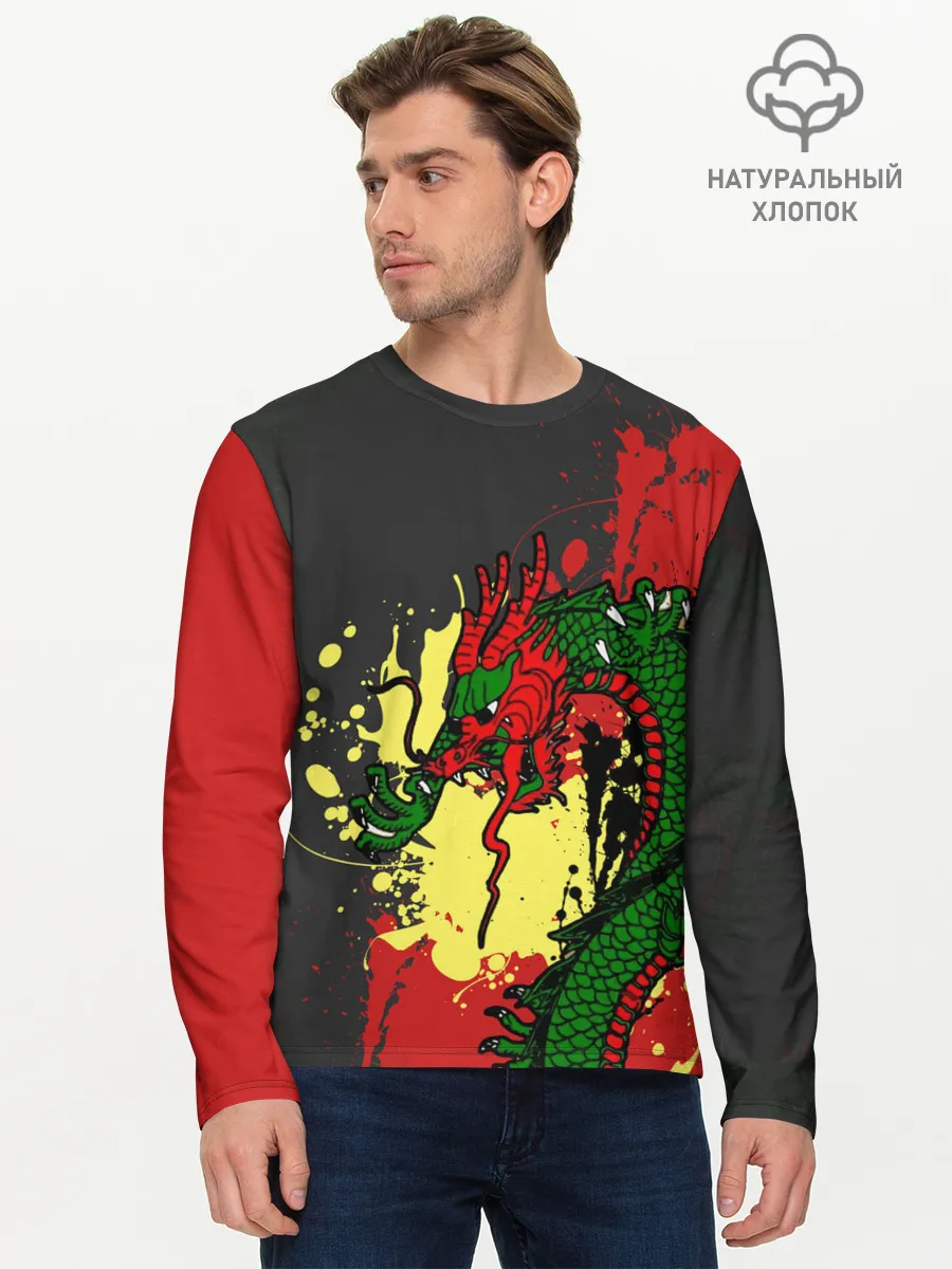 Мужской лонгслив базовый / Chinese dragon