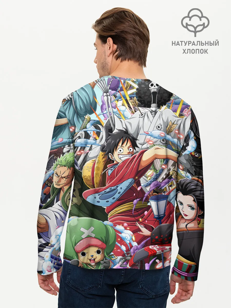 Мужской лонгслив базовый / One Piece стикербомбинг