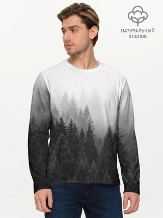 Мужской лонгслив базовый / Туманный лес