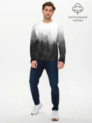Мужской лонгслив базовый / Туманный лес