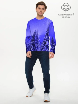 Мужской лонгслив базовый / Зимний лес