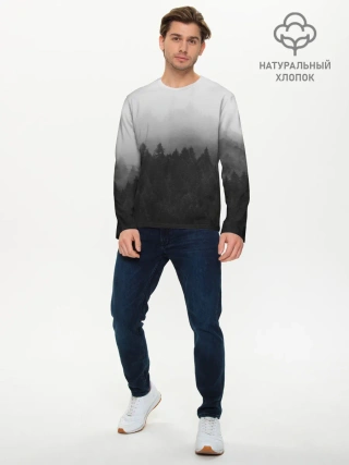 Мужской лонгслив базовый / Туманный лес