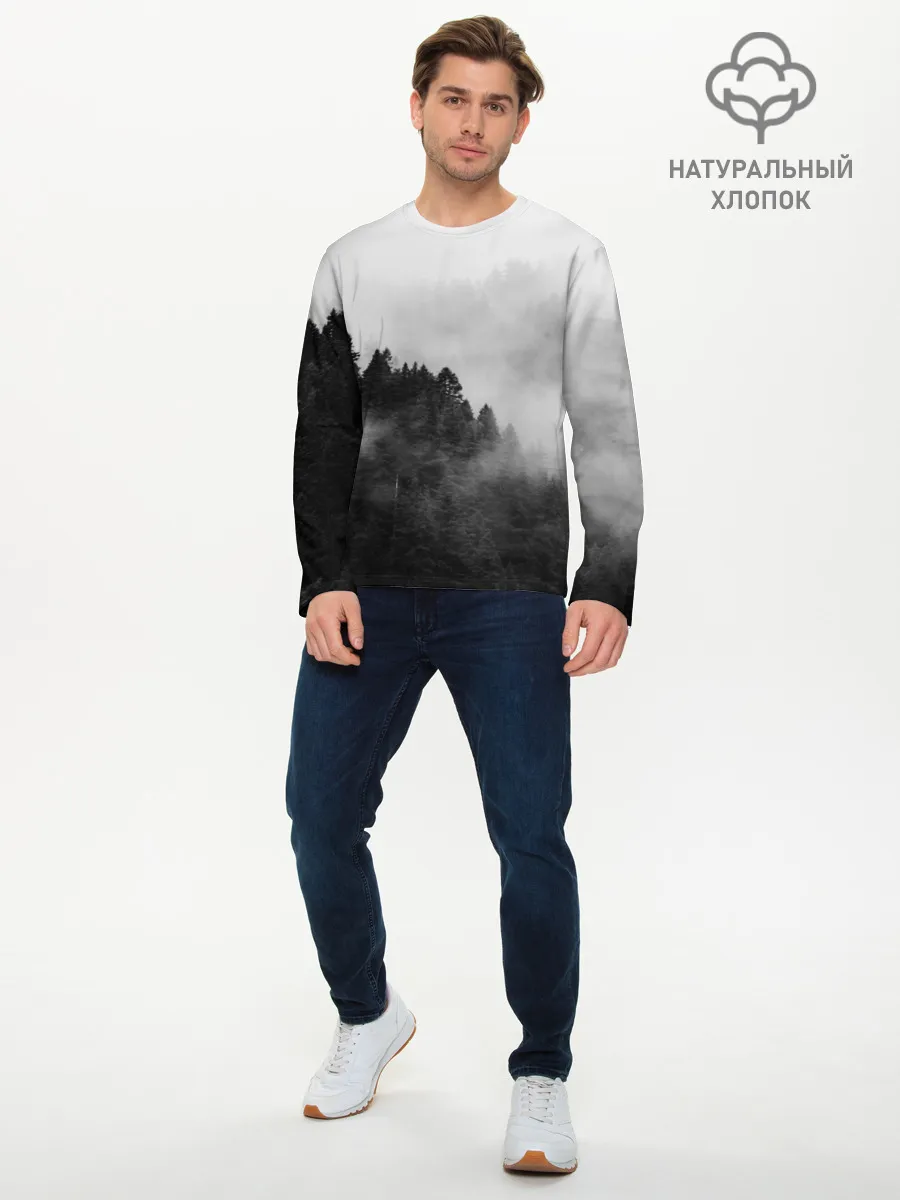 Мужской лонгслив базовый / Природа - Лес