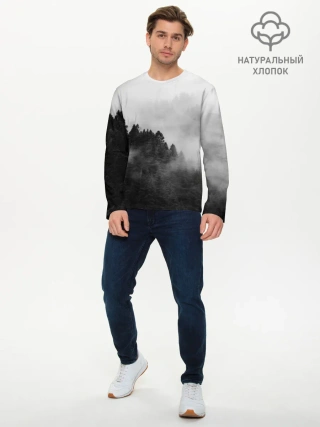 Мужской лонгслив базовый / Природа - Лес