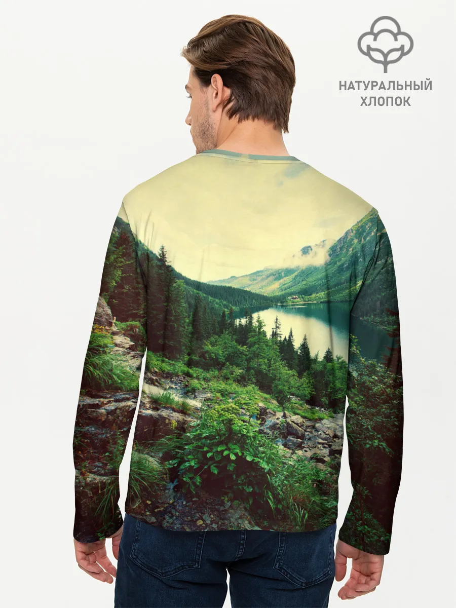 Мужской лонгслив базовый / Красивый лес