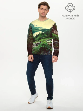Мужской лонгслив базовый / Красивый лес