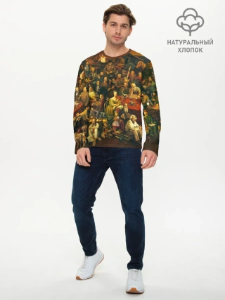 Мужской лонгслив базовый / 100 ЗНАМЕНИТЫХ ЛЮДЕЙ КАРТИНА