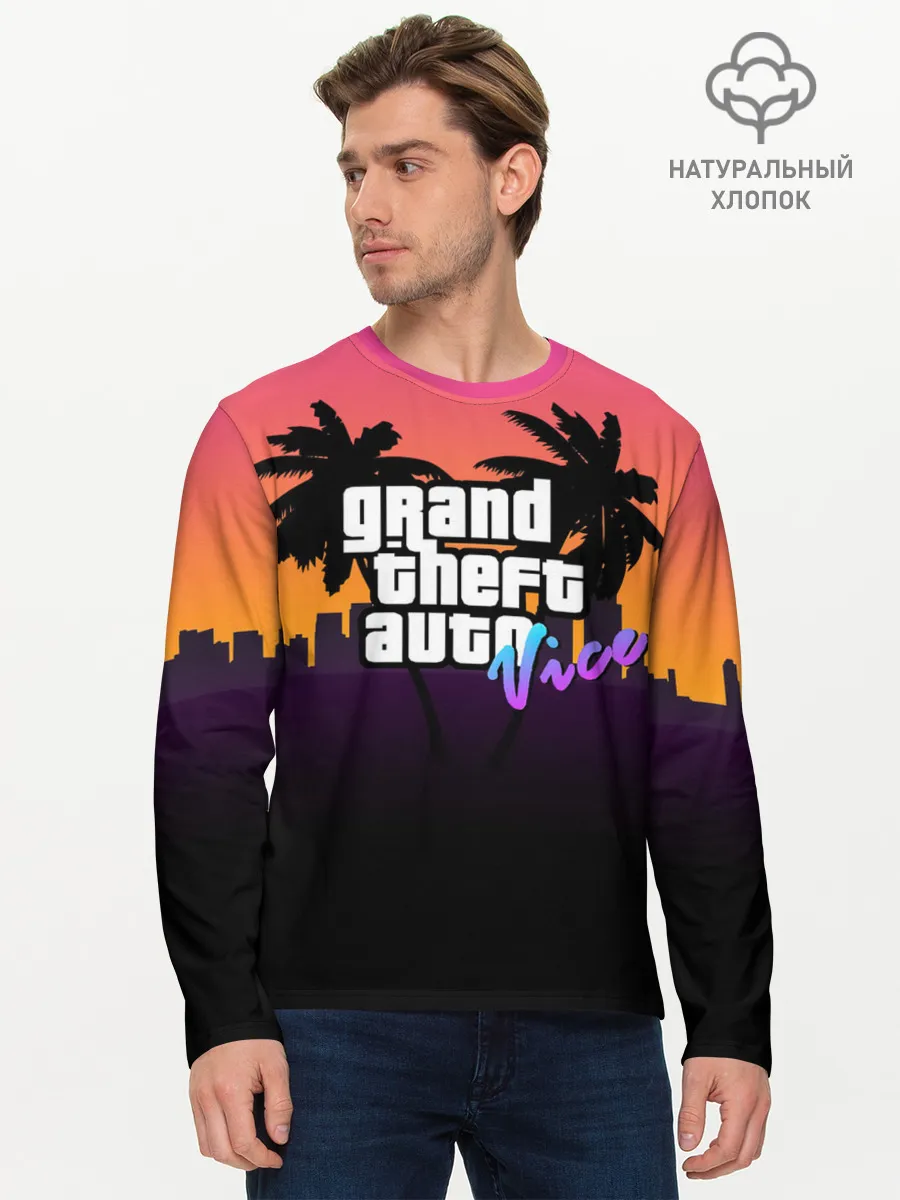 Мужской лонгслив базовый / Grand Theft Auto vice
