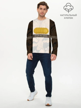 Мужской лонгслив базовый / Bitcoin | Биткоин | Миллионер
