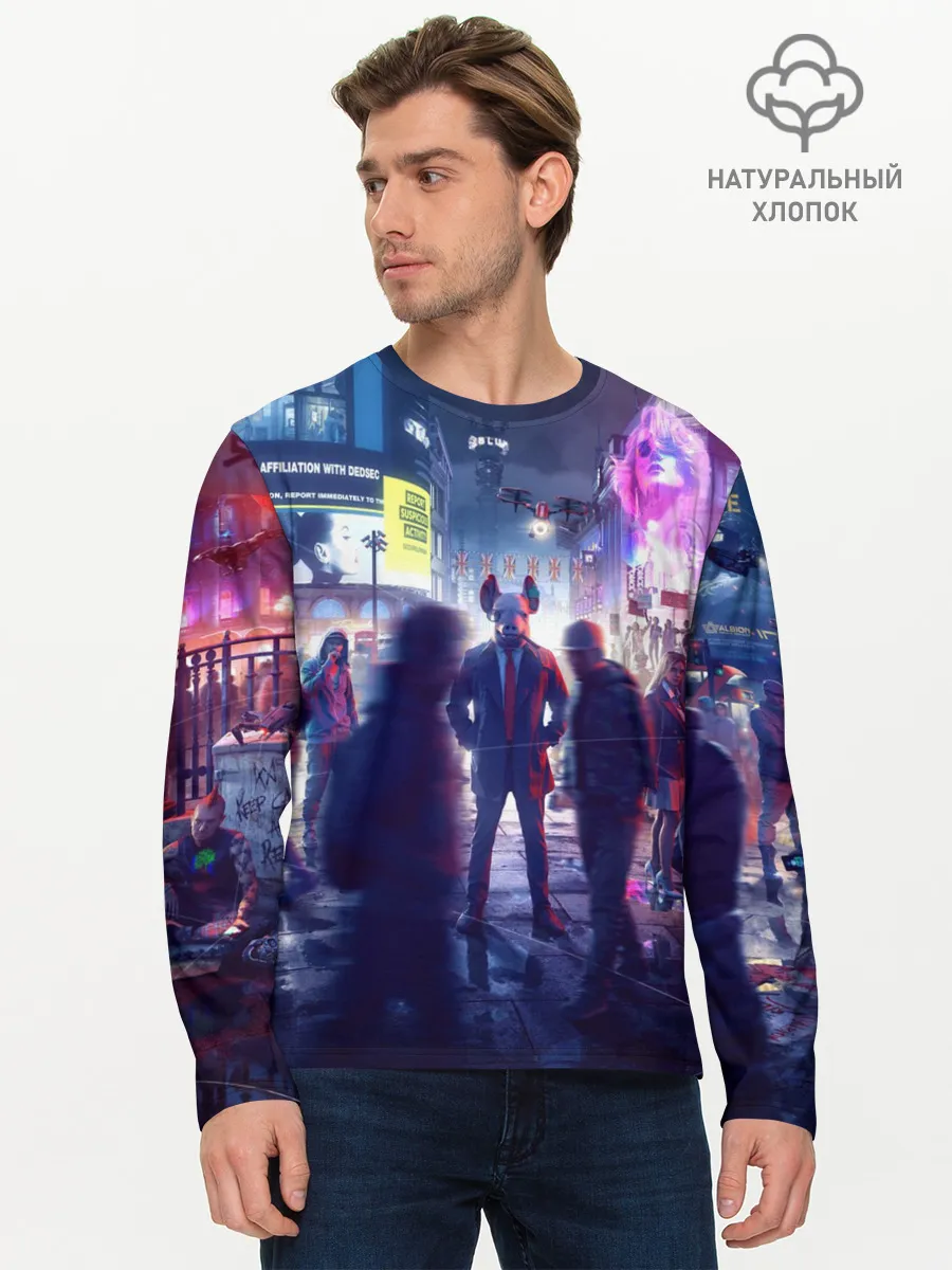 Мужской лонгслив базовый / Watch dogs: Legion