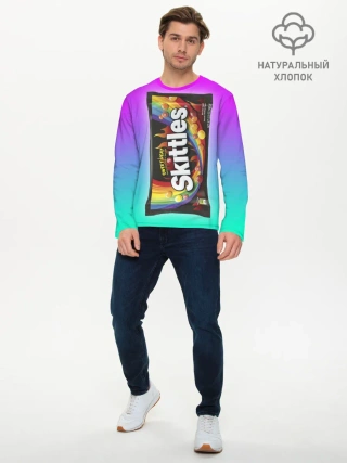 Мужской лонгслив базовый / Skittles | Черный