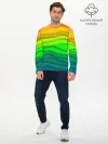 Мужской лонгслив базовый / Цветные волны