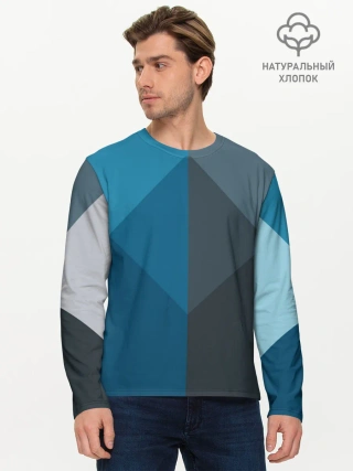 Мужской лонгслив базовый / Геометрия