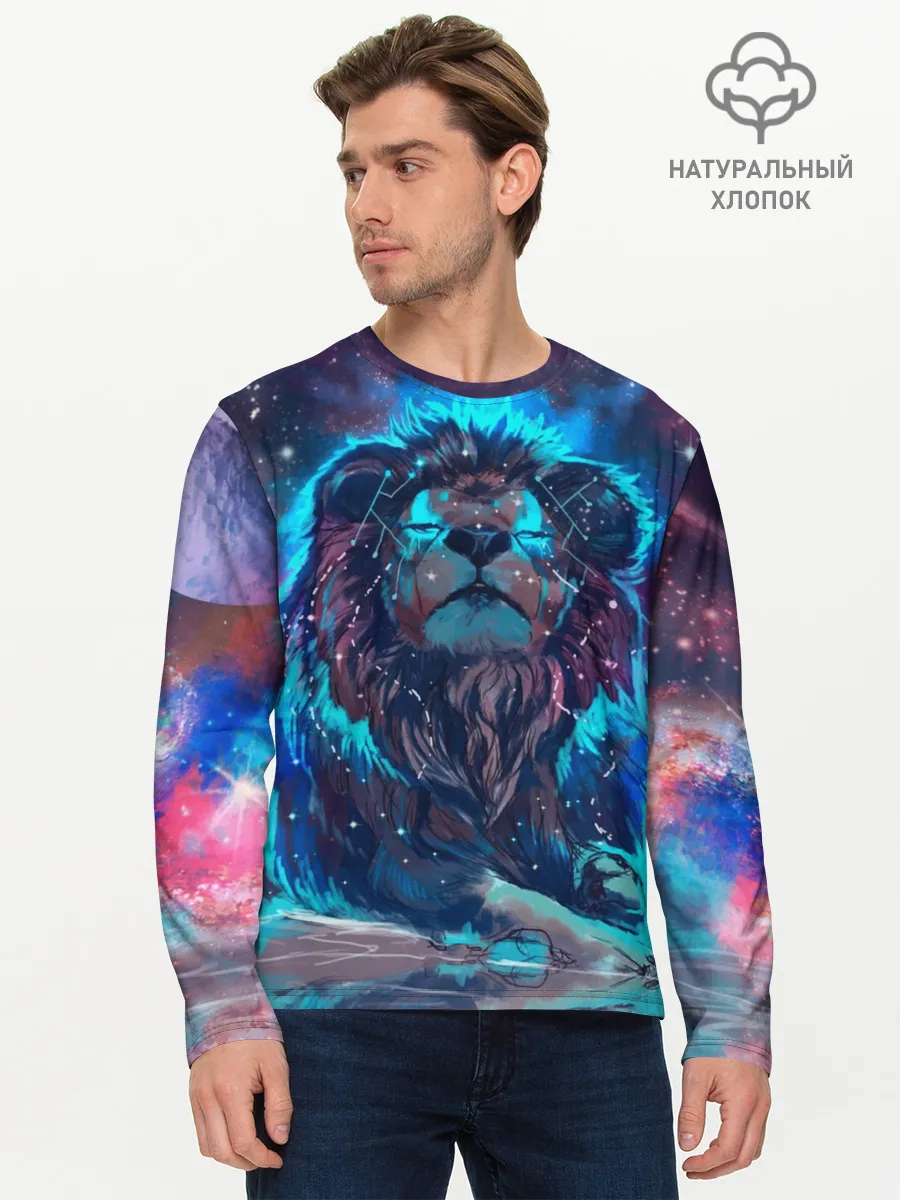 Мужской лонгслив базовый / Galaxy Lion