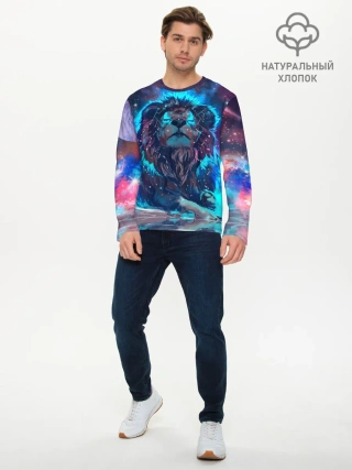 Мужской лонгслив базовый / Galaxy Lion