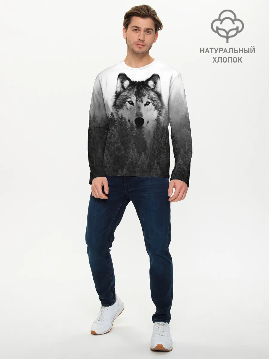 Мужской лонгслив базовый / Волк