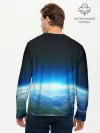 Мужской лонгслив базовый / Земля в иллюминаторе | ТЕКС