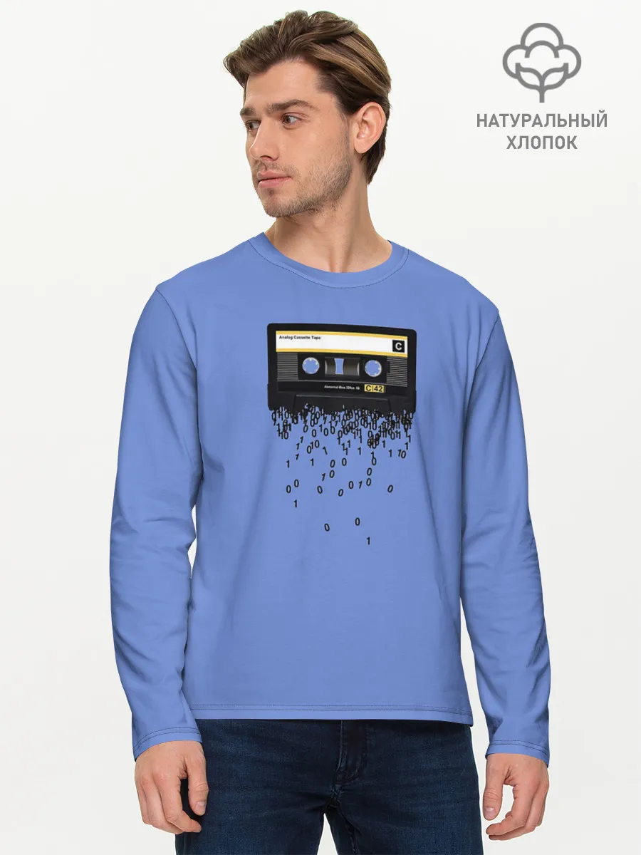 Мужской лонгслив базовый / Касета из 0 и 1