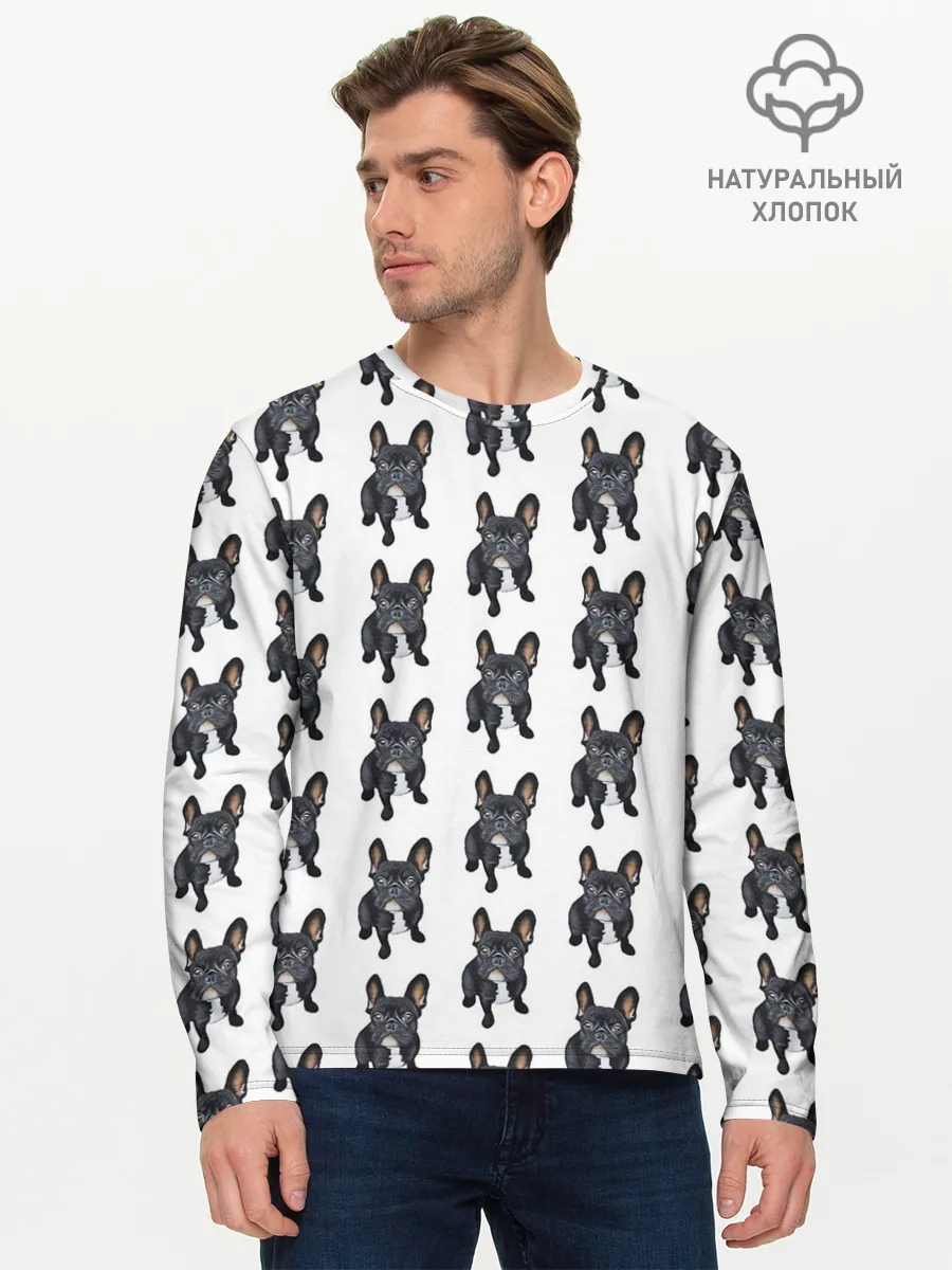 Мужской лонгслив базовый / Бульдожки