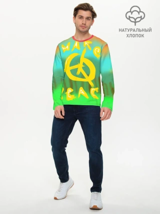 Мужской лонгслив базовый / Make peace