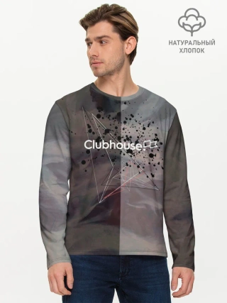 Мужской лонгслив базовый / Clubhouse | Клабхаус лого бразги