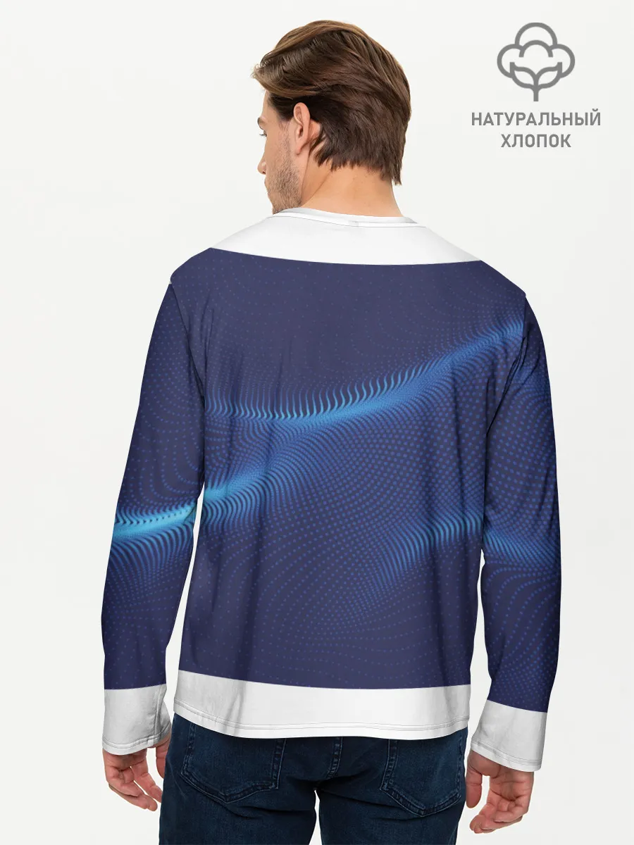 Мужской лонгслив базовый / 3D волна