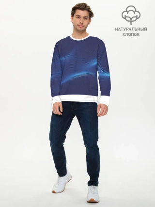 Мужской лонгслив базовый / 3D волна