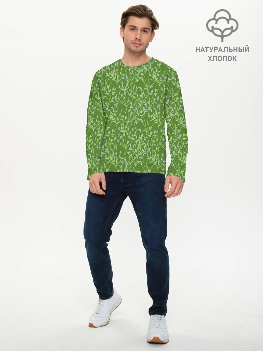 Мужской лонгслив базовый / Черника
