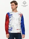 Мужской лонгслив базовый / BLUE WHITE & RED