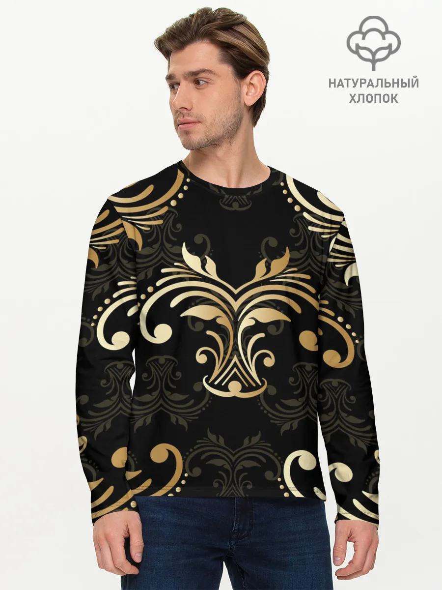 Мужской лонгслив базовый / Черное золото
