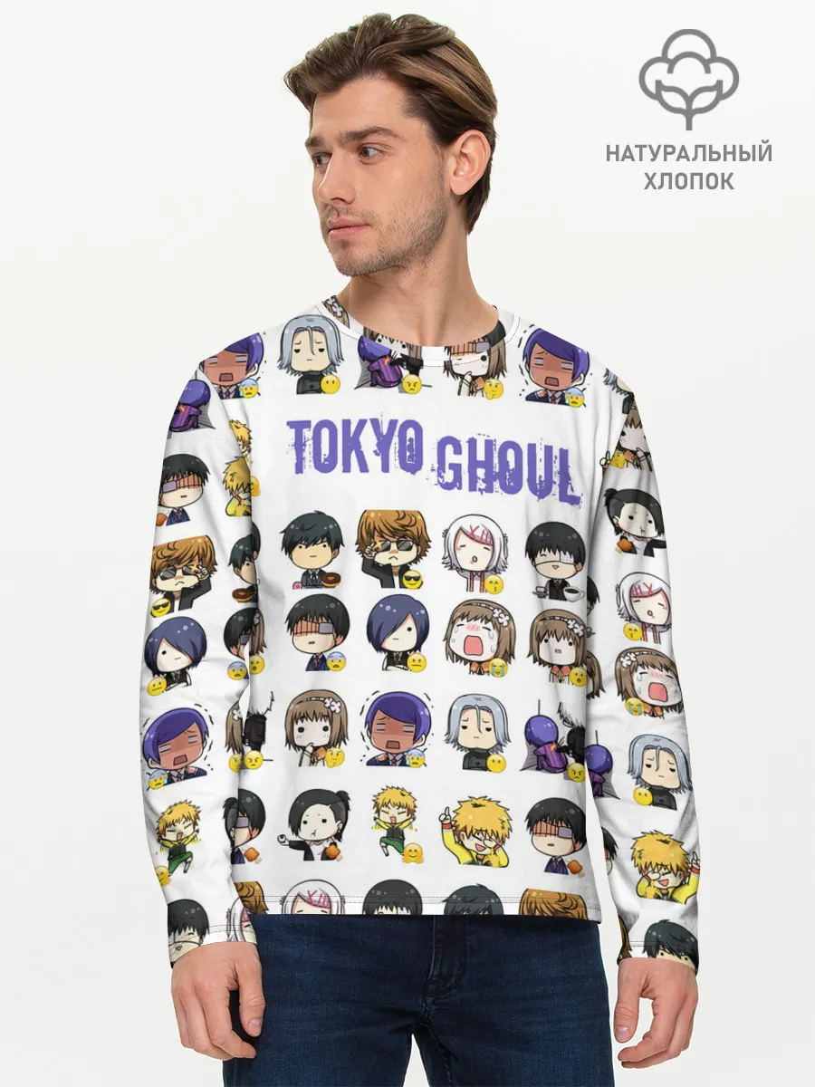 Мужской лонгслив базовый / Токийский гуль пресонажи