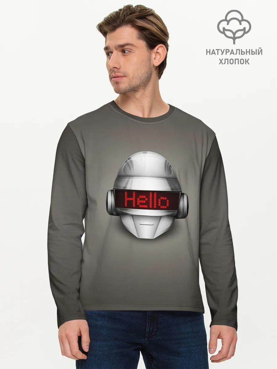 Мужской лонгслив базовый / Daft Punk | Hello