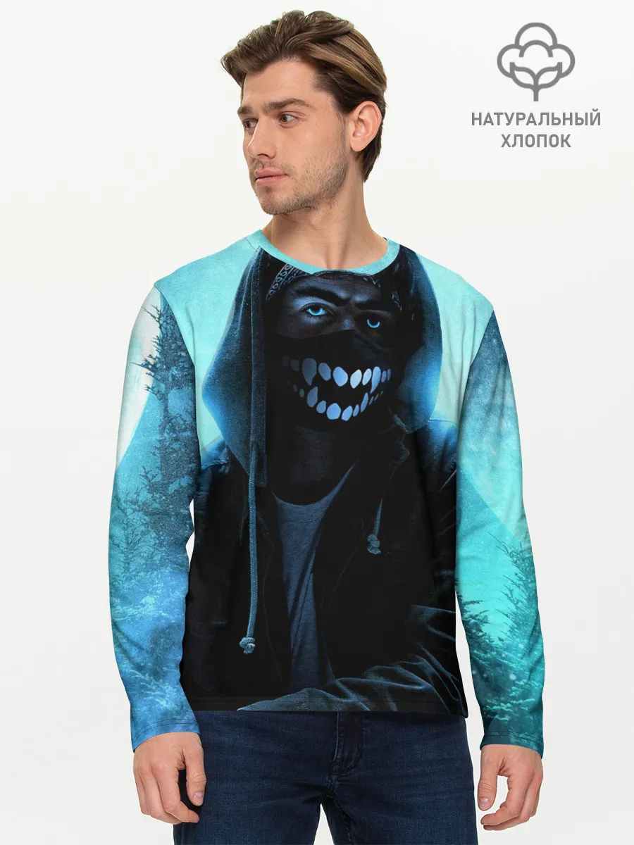 Мужской лонгслив базовый / Парень в маске