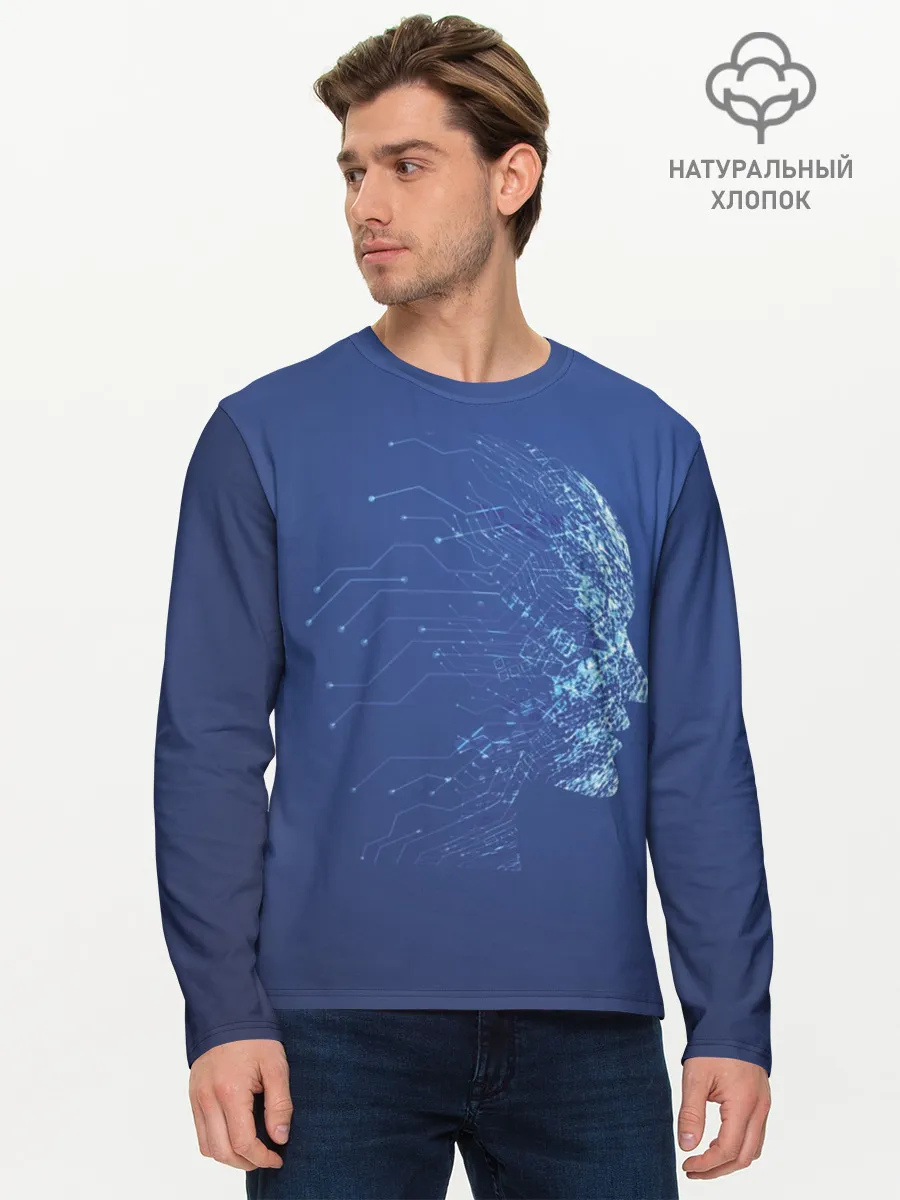 Мужской лонгслив базовый / Digital face