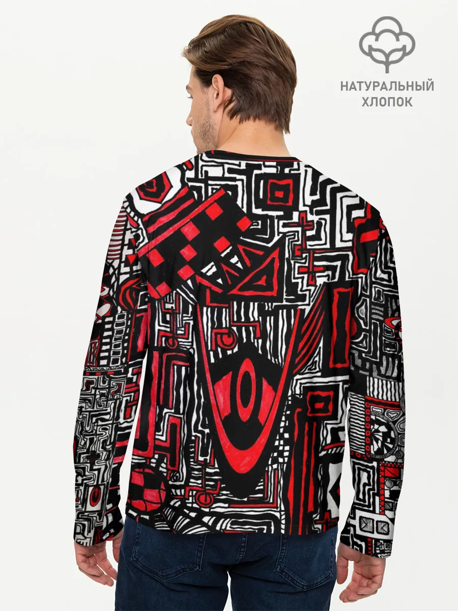 Мужской лонгслив базовый / Абстрактный Узор