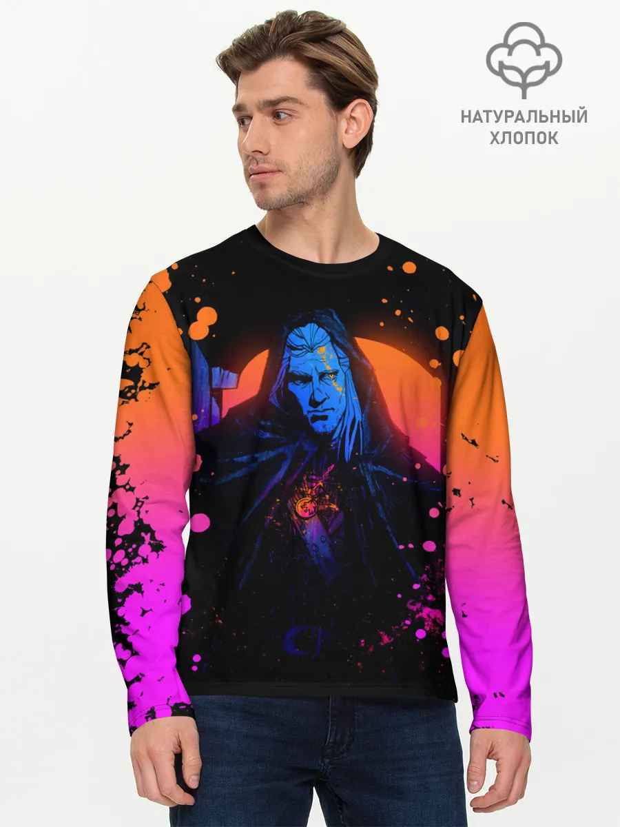 Мужской лонгслив базовый / Ведьмак в таверне