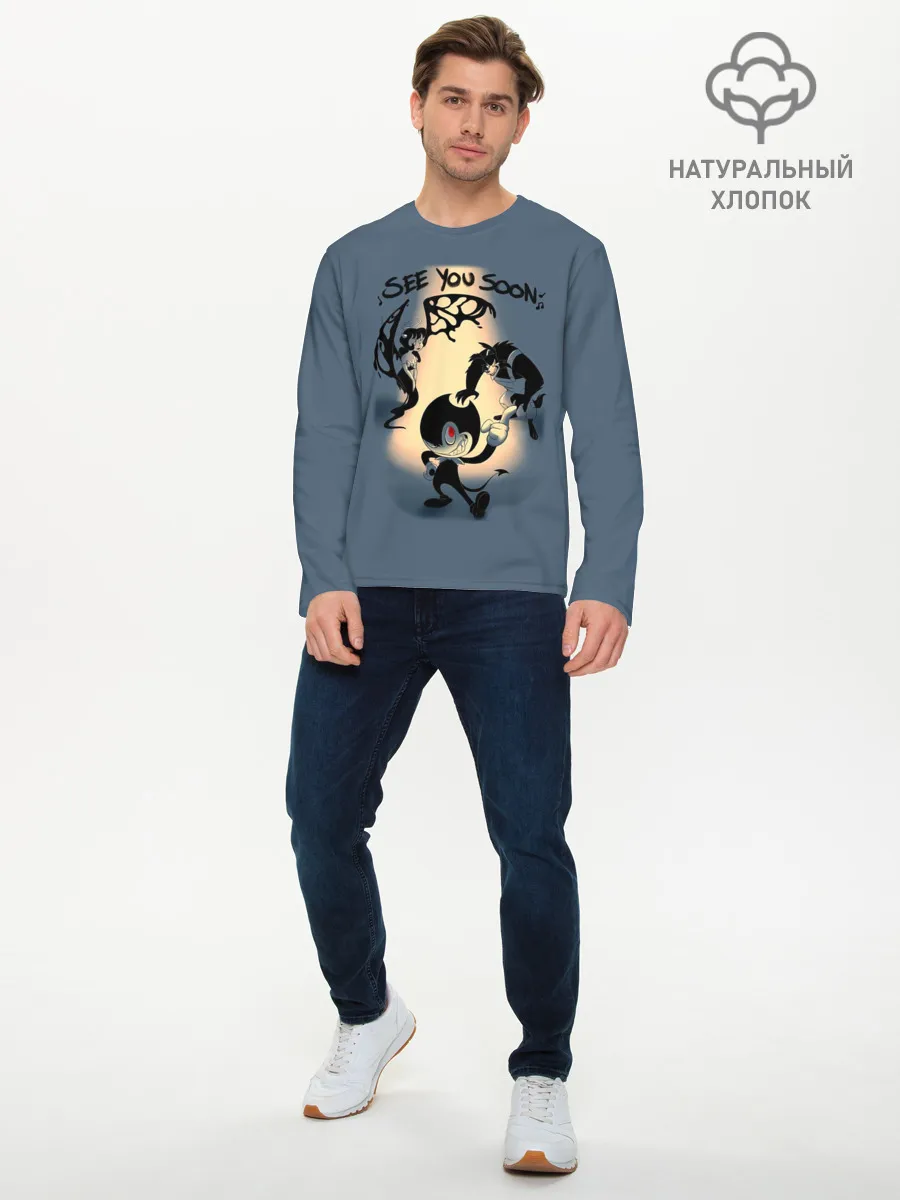Мужской лонгслив базовый / Бенди и Чернильная машина