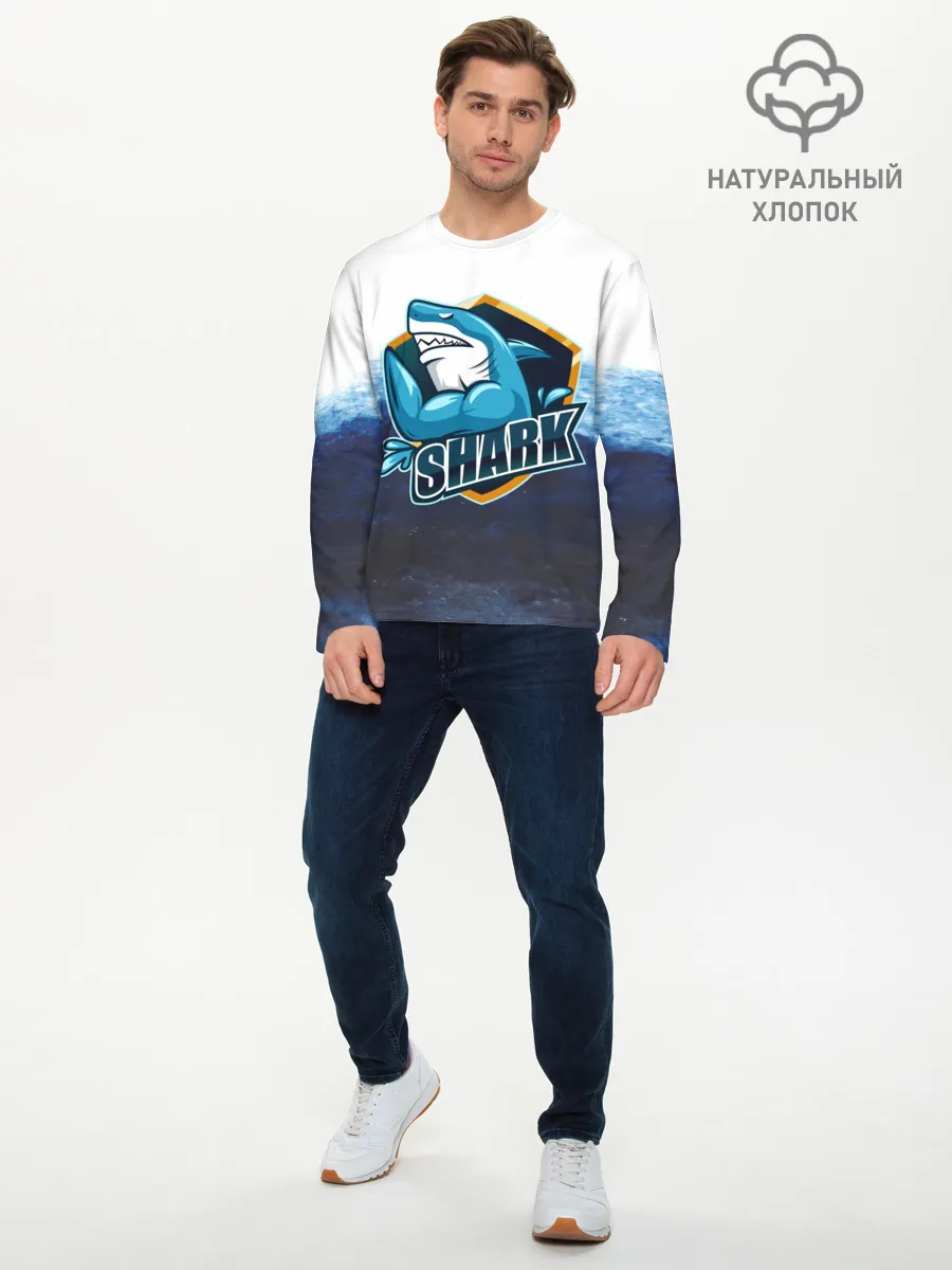 Мужской лонгслив базовый / Акула