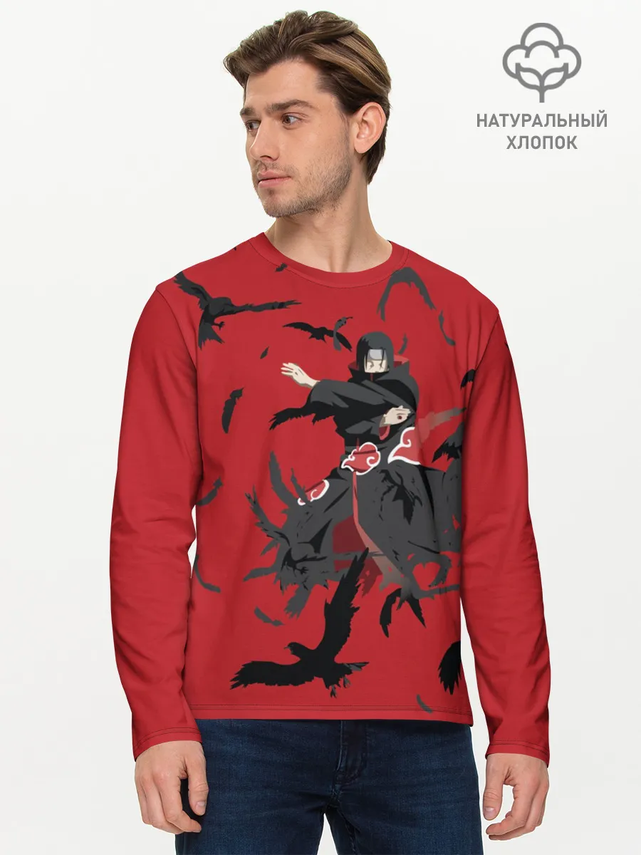 Мужской лонгслив базовый / Итачи И Вороны