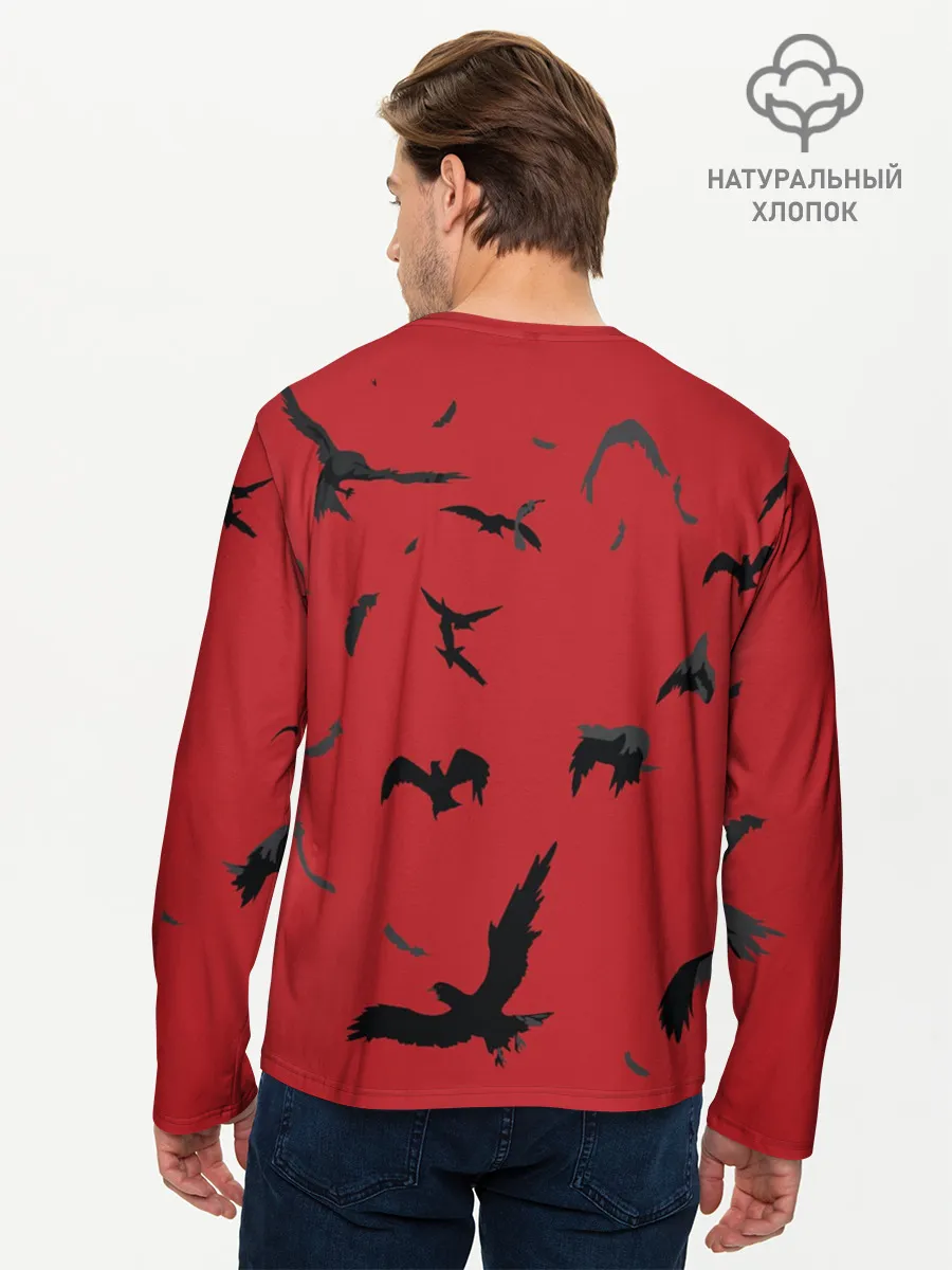 Мужской лонгслив базовый / Итачи И Вороны