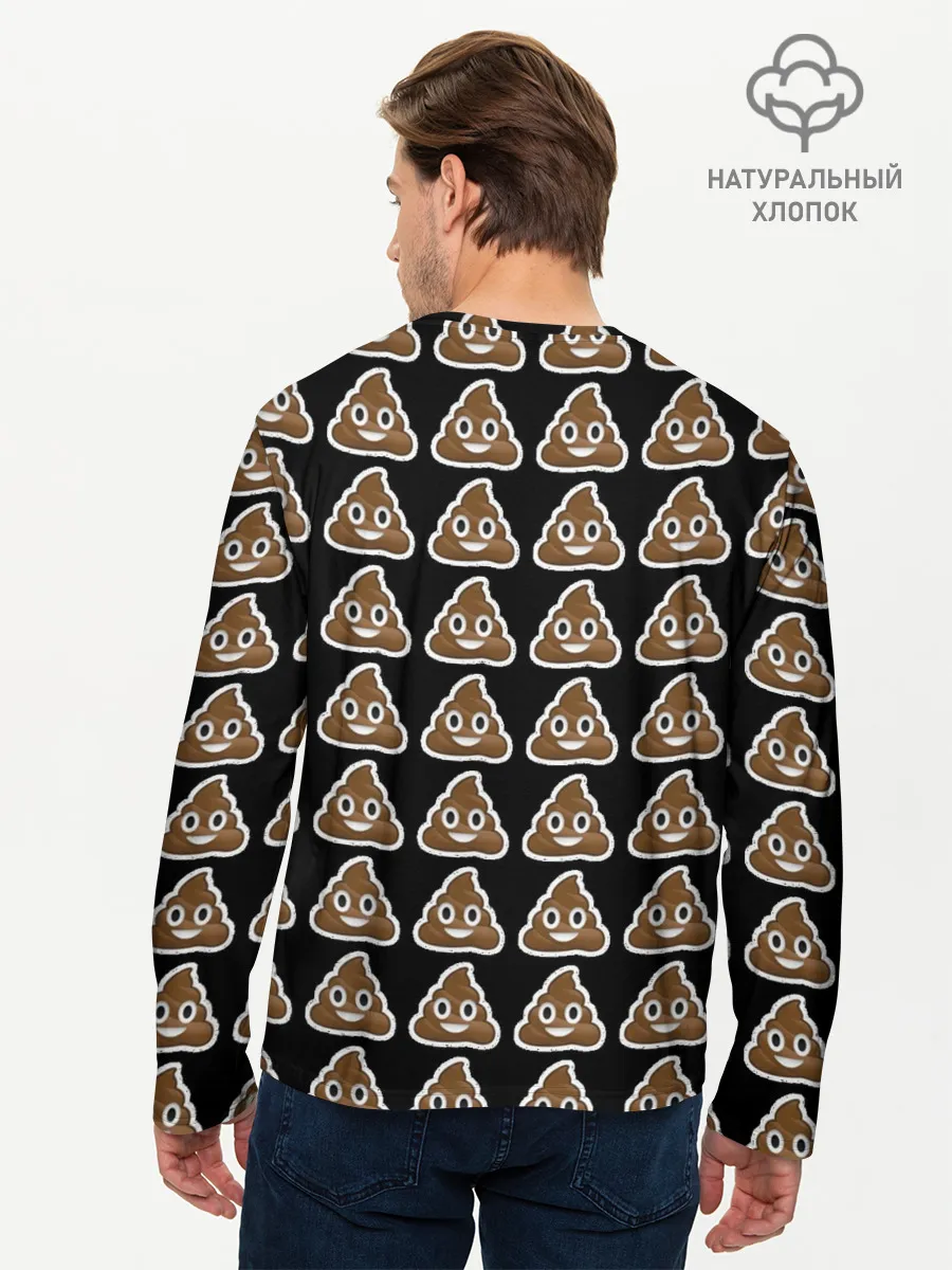 Мужской лонгслив базовый / Pile of Poo on black
