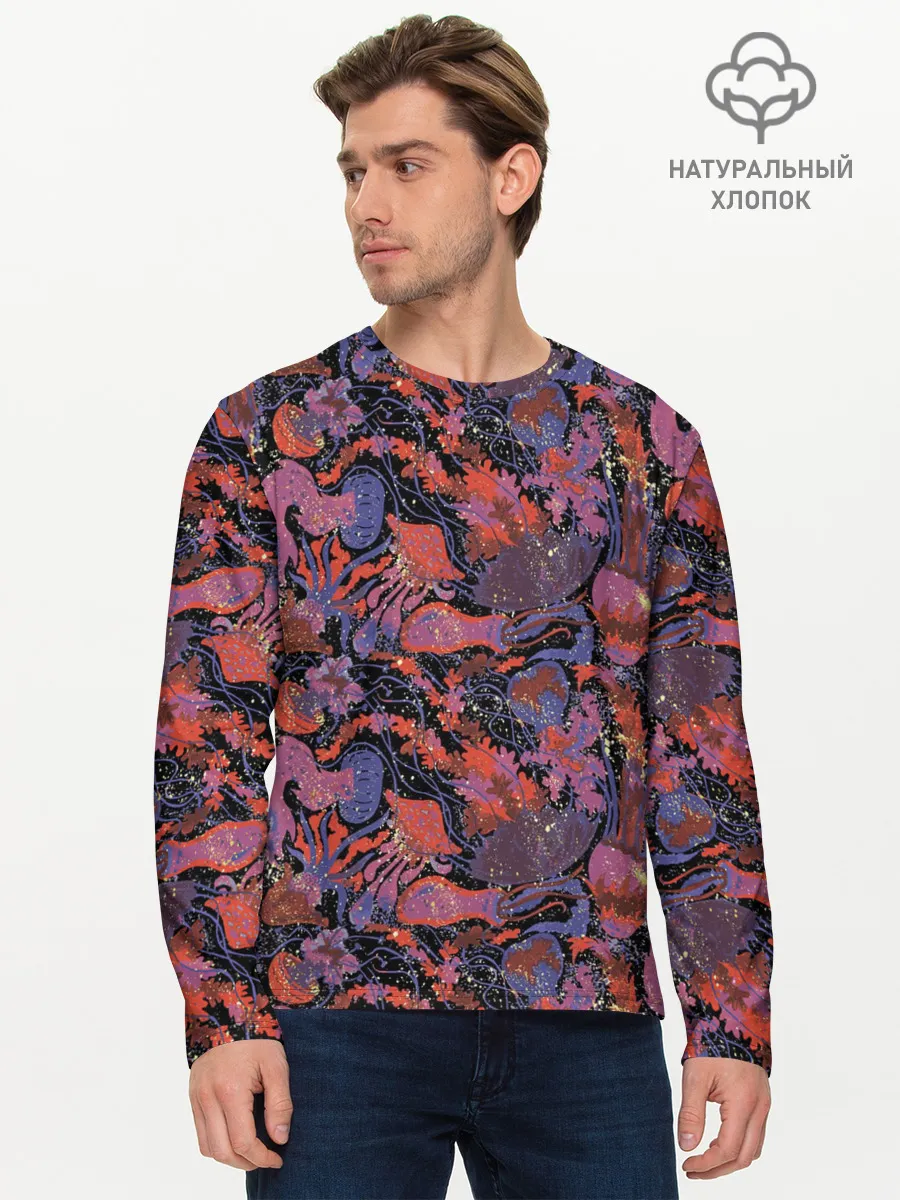 Мужской лонгслив базовый / Медузы