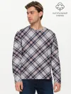 Мужской лонгслив базовый / Текстура в клетку