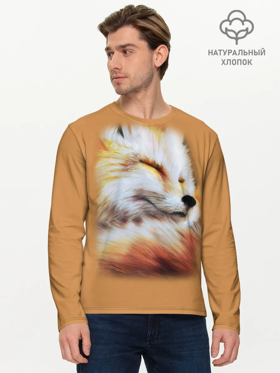 Мужской лонгслив базовый / Лисичка