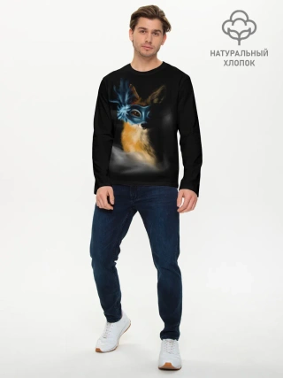 Мужской лонгслив базовый / Лиса в маске