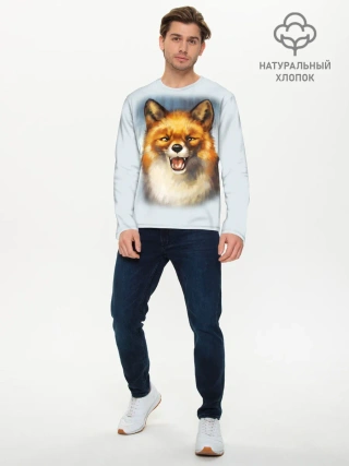 Мужской лонгслив базовый / Рыжая лиса