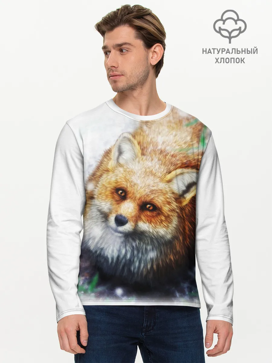 Мужской лонгслив базовый / Лиса